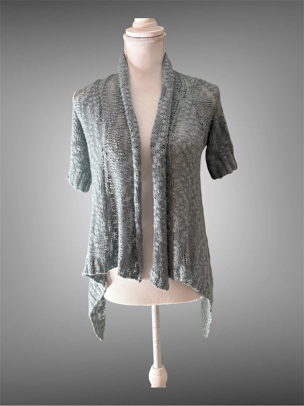 Women's Decree Gray Open-Front Sweater
